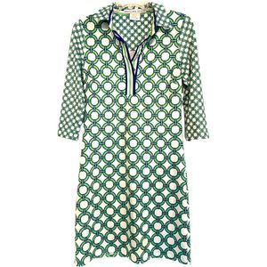 Gretchen Scott Everywhere Dress Green White Blue Geometric Stretchy XS